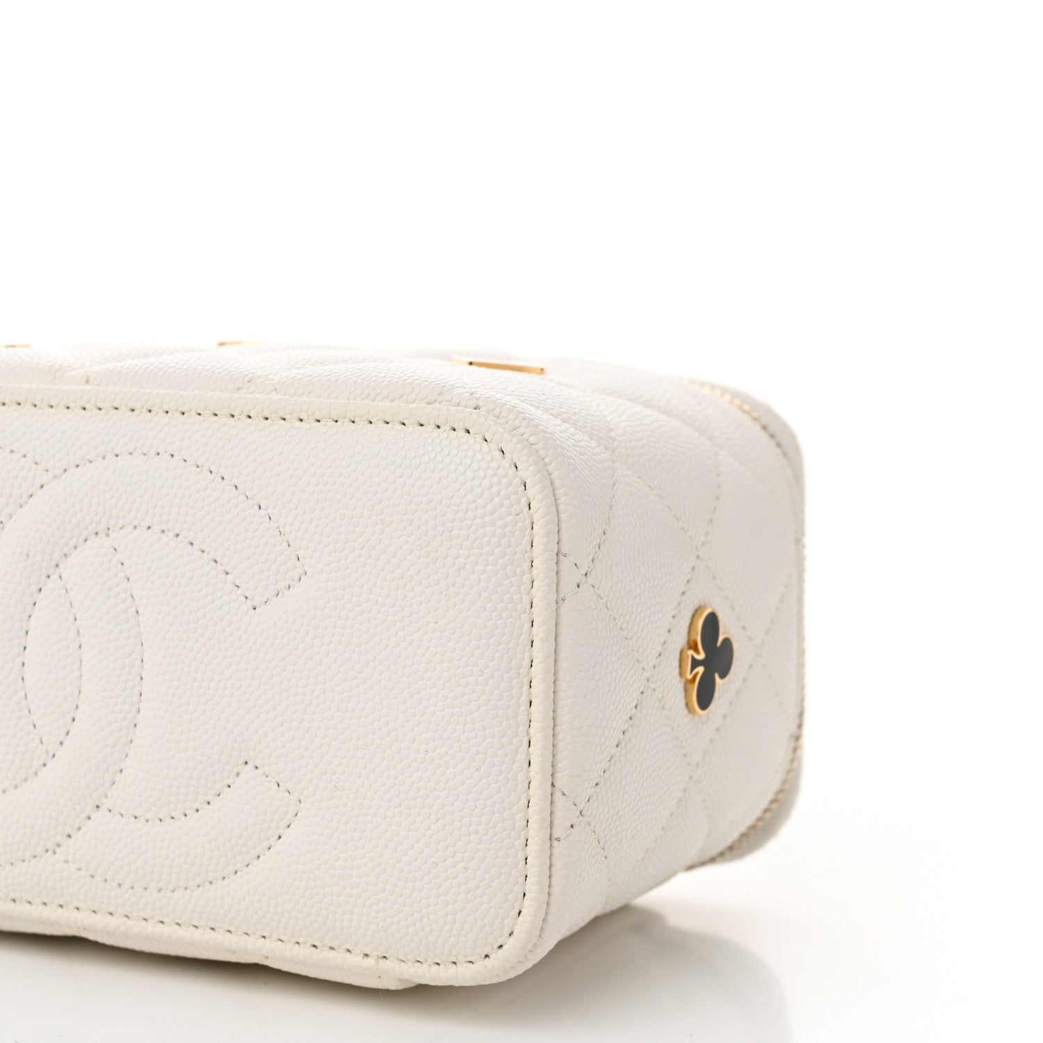 Chanel Caviar Quilted Enamel Coco Casino Small Vanity Case With Chain White 10 of 10