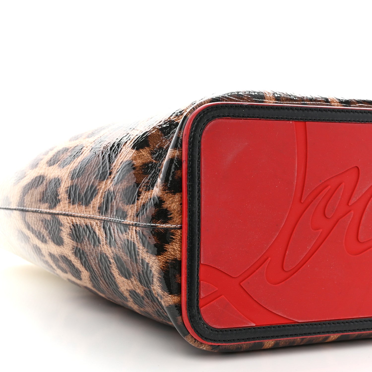 Christian Louboutin CHRISTIAN LOUBOUTIN Calfskin Degrade Leopard Print Spikes East West Cabata Tote White Multi 13 of 17