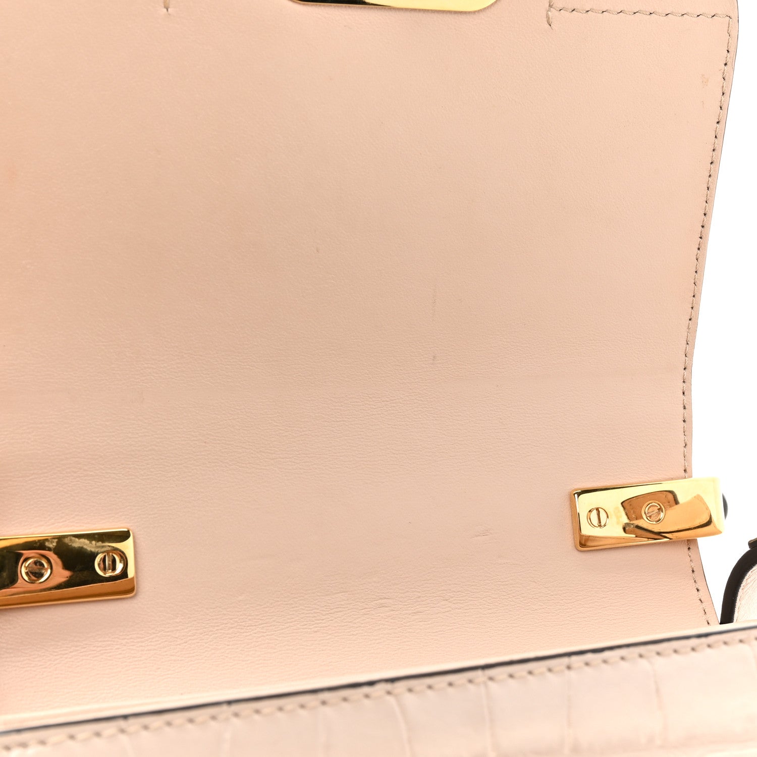 Chloe Calfskin Crocodile Embossed Mini C Double Carry Milky Cement Pink 10 of 15
