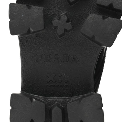 Prada Spazzolato Rois Nylon Metal Triangle Logo Monolith Pouch Pocket 55mm Boots 39 Black 10 of 10