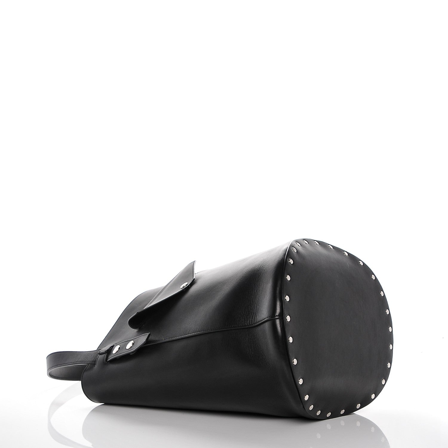 Celine Natural Calfskin Biker Bucket Shoulder Bag Black Sunflower 4 of 8