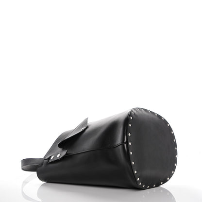 Celine Natural Calfskin Biker Bucket Shoulder Bag Black Sunflower 4 of 8