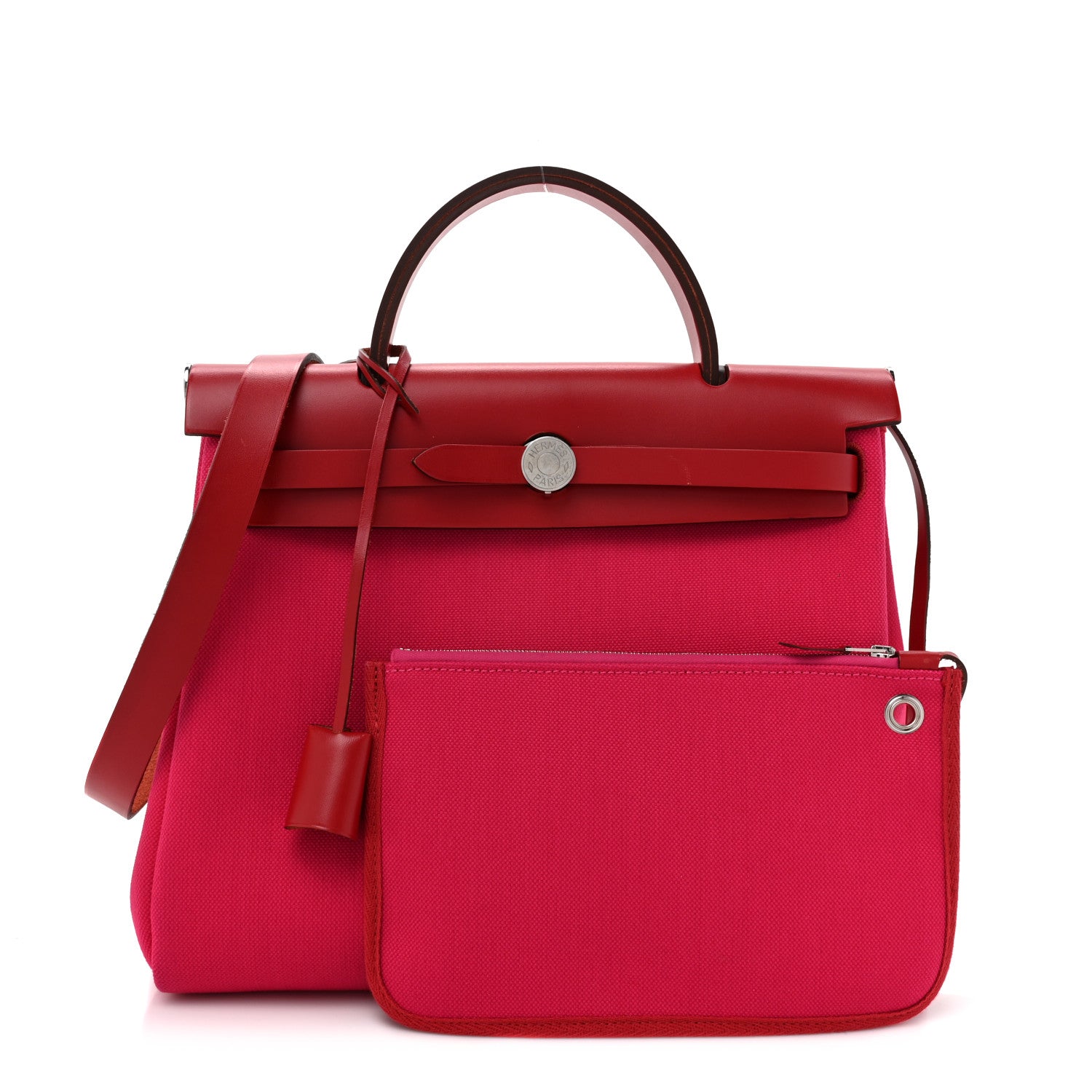 Hermes Military Toile Vache Hunter Herbag Zip PM 31 Rose Mexico Rouge Piment 1 of 11