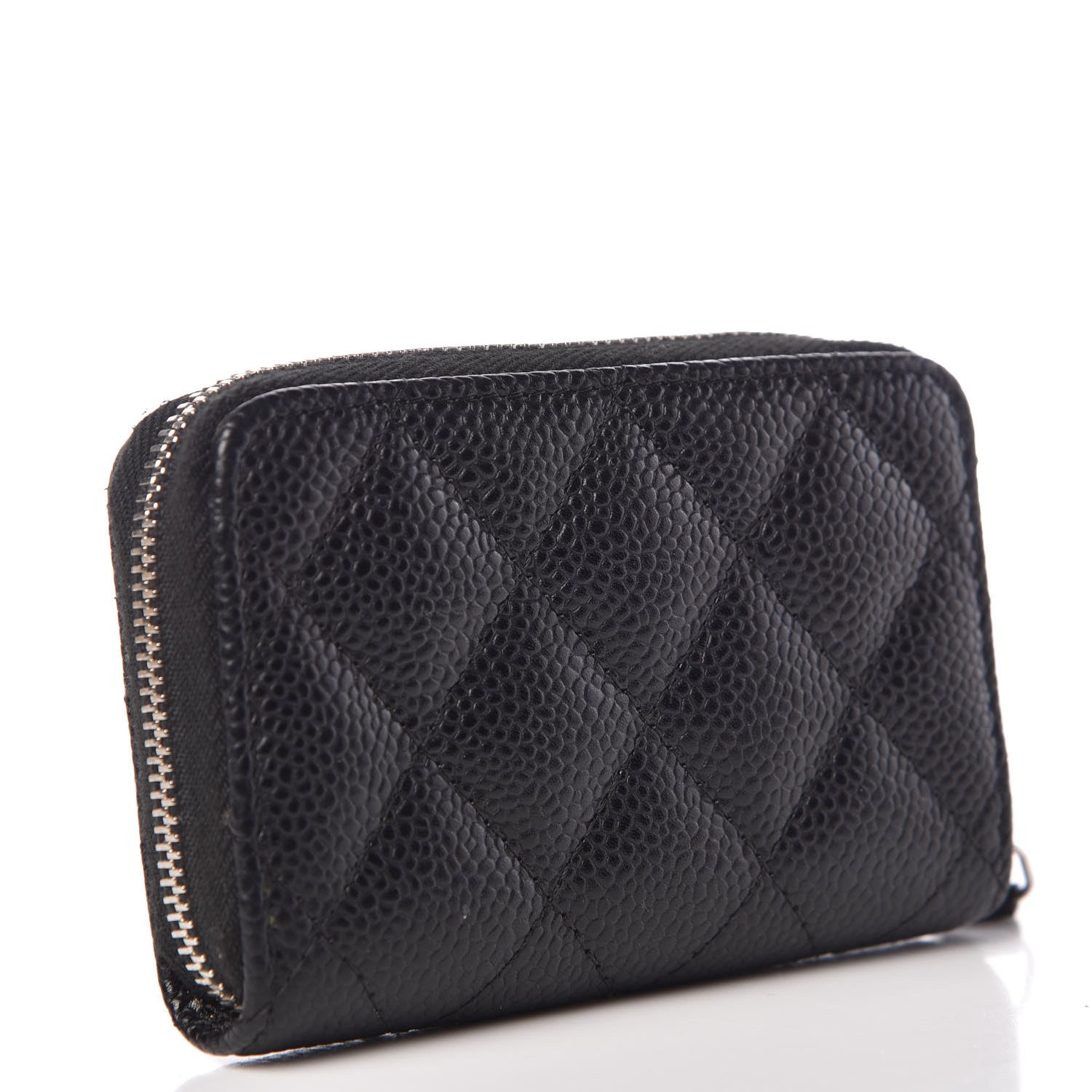 Chanel Caviar Quilted Zip Coin Purse Black 3 of 9