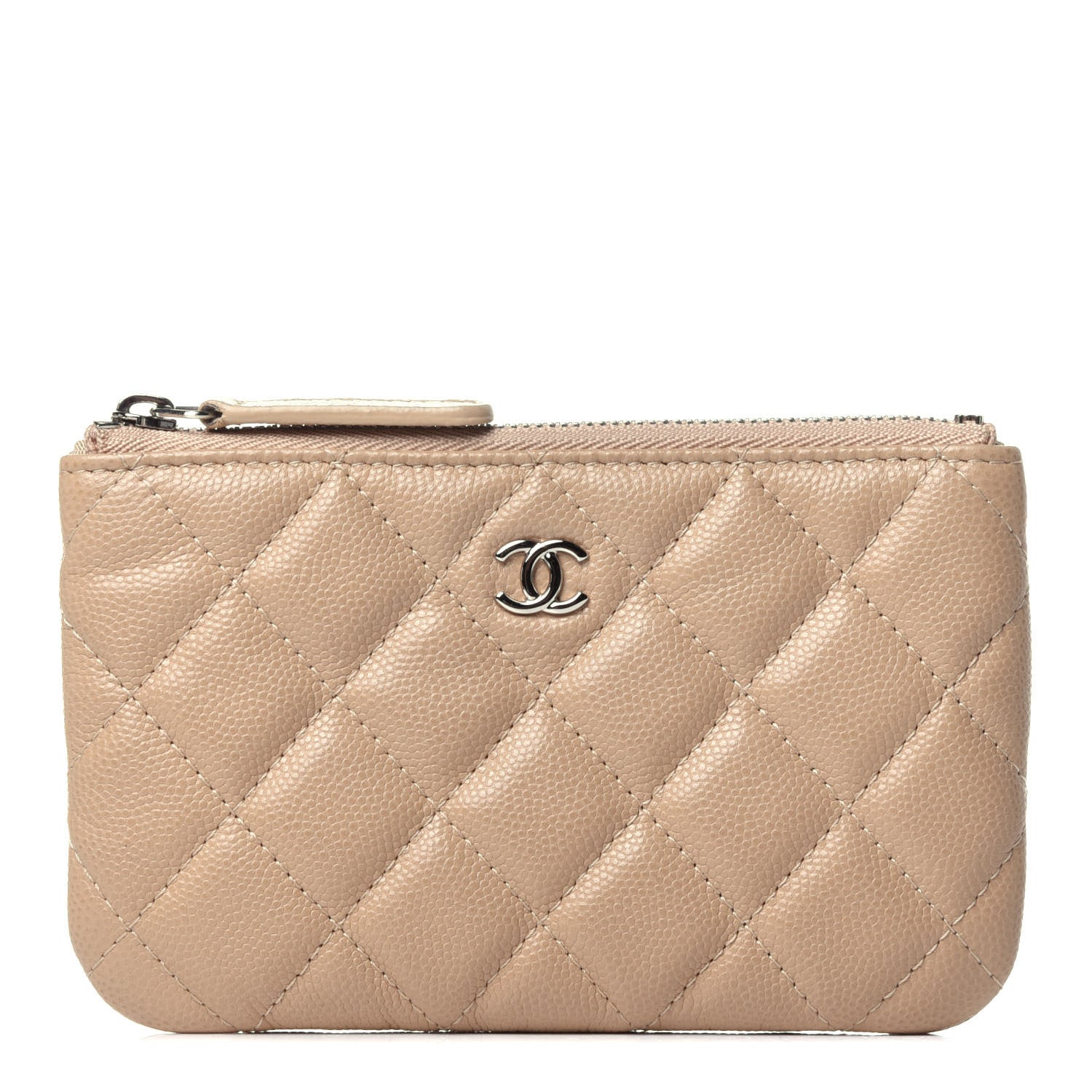 Chanel Caviar Quilted Small Cosmetic Case Beige 1 of 12