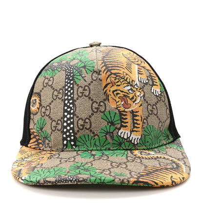 Gucci GG Supreme Monogram Bengal Print Baseball Hat 58 Beige Yard 2 of 9