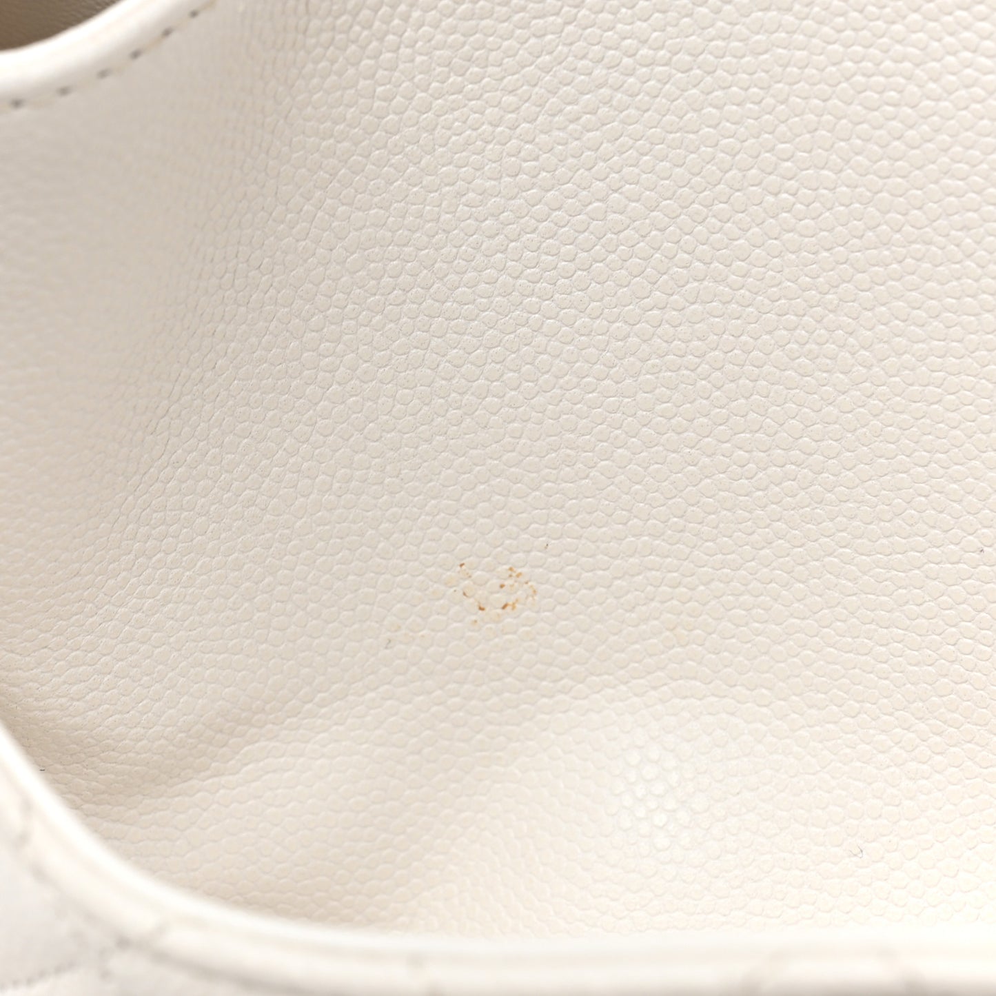 Caviar Quilted Medium Double Flap White