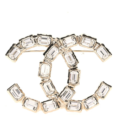 Chanel Baguette Crystal CC Brooch Gold 1 of 4