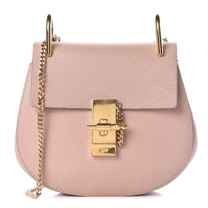 Chloe Grained Lambskin Mini Drew Shoulder Bag Cement Pink 1 of 11