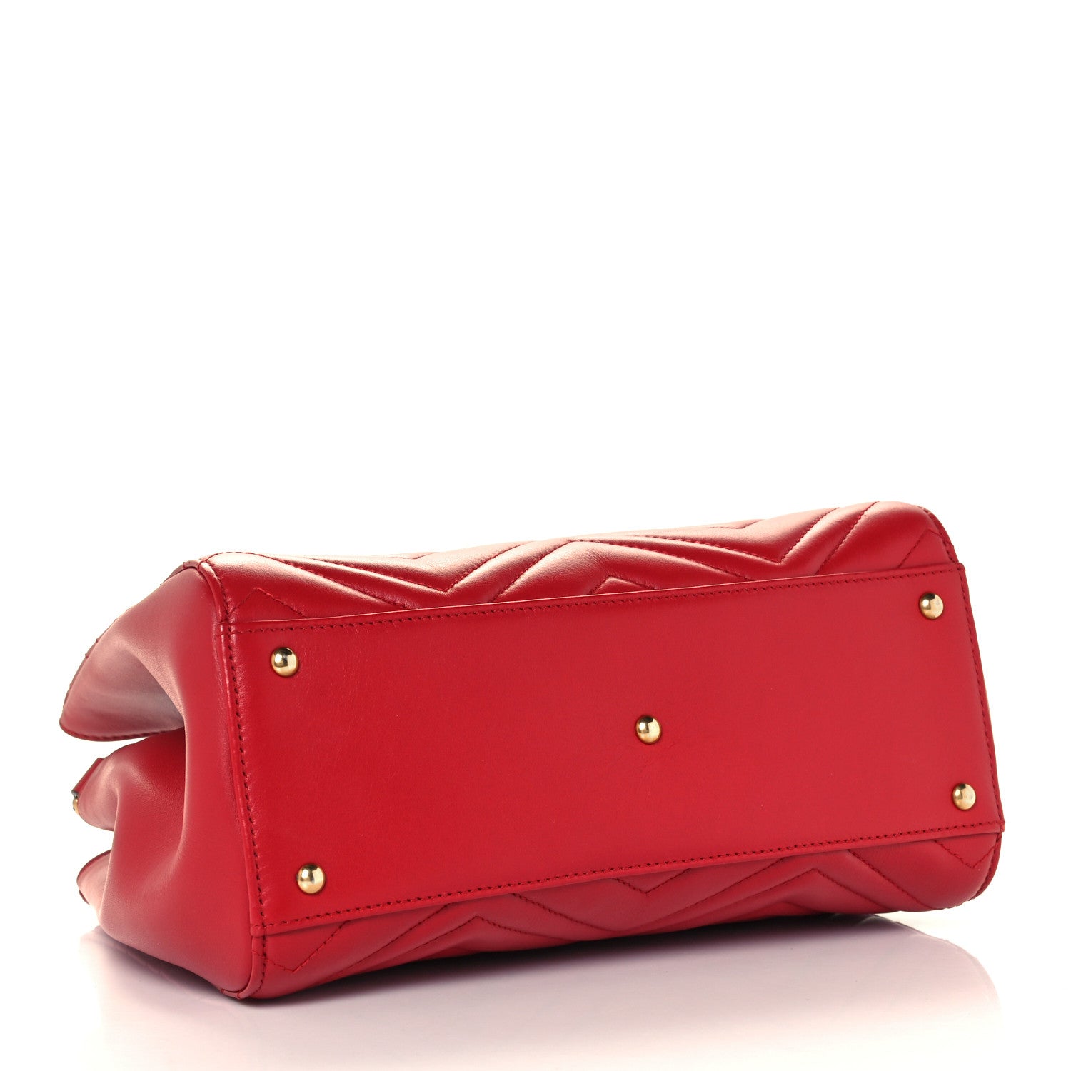 Gucci Calfskin Matelasse Small GG Marmont Tote Hibiscus Red 4 of 11