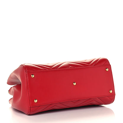 Gucci Calfskin Matelasse Small GG Marmont Tote Hibiscus Red 4 of 11