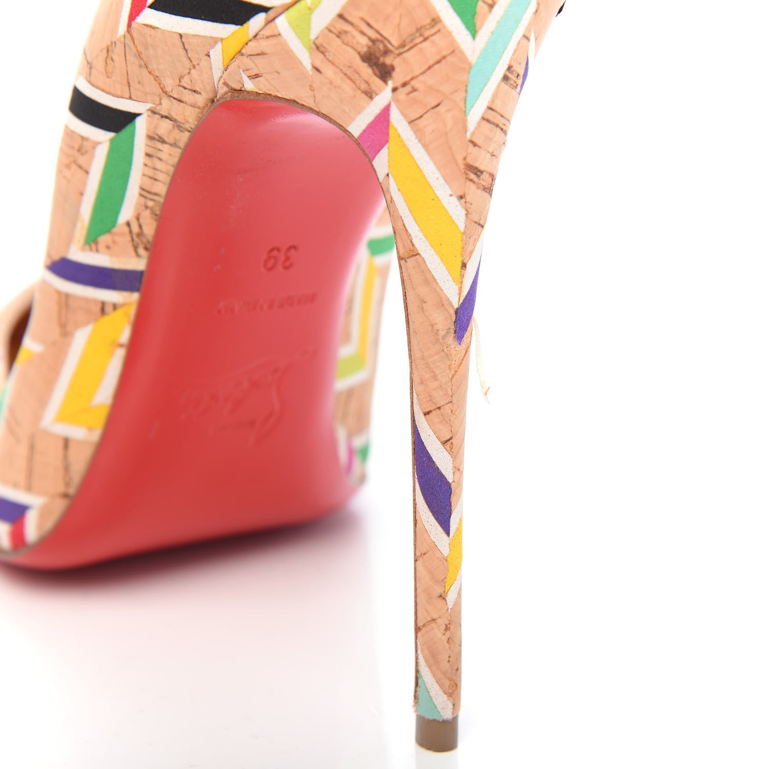 Christian Louboutin Cork Chevron Print So Kate 120 Pumps 39 Multicolor 10 of 10
