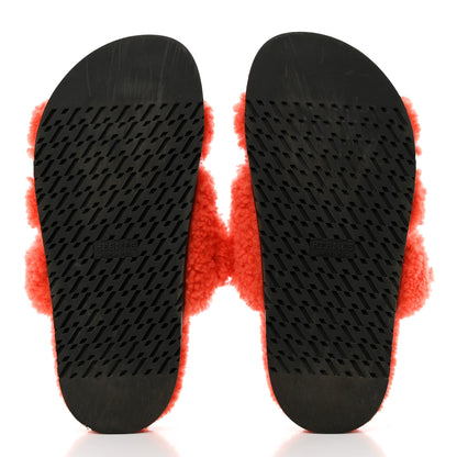 Hermes Woolskin Womens Chypre Sandals 35 Orange 5 of 11
