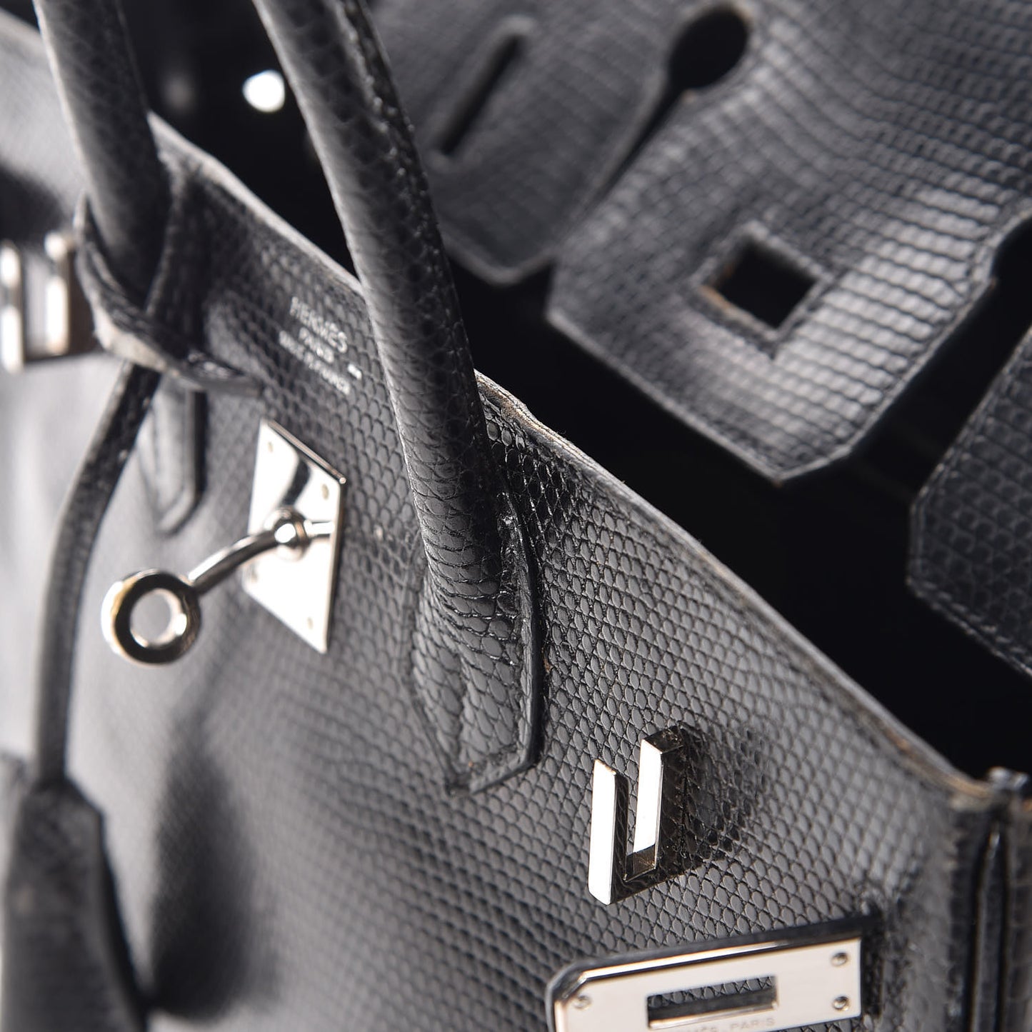 Lizard Birkin 25 Black