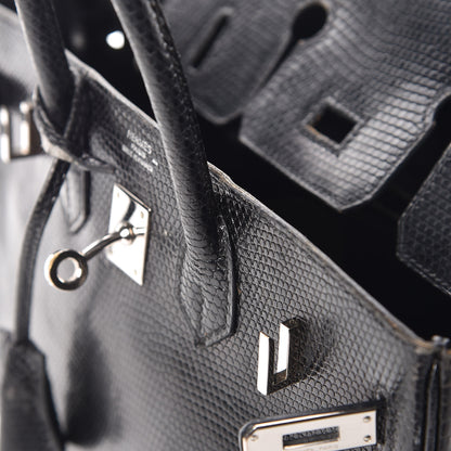 Hermes Lizard Birkin 25 Black 47 of 50