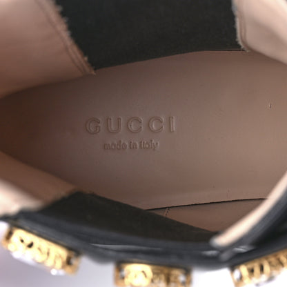 Gucci Calfskin Crystal GG Trip Chelsea Ankle Boots 40 Black 8 of 9