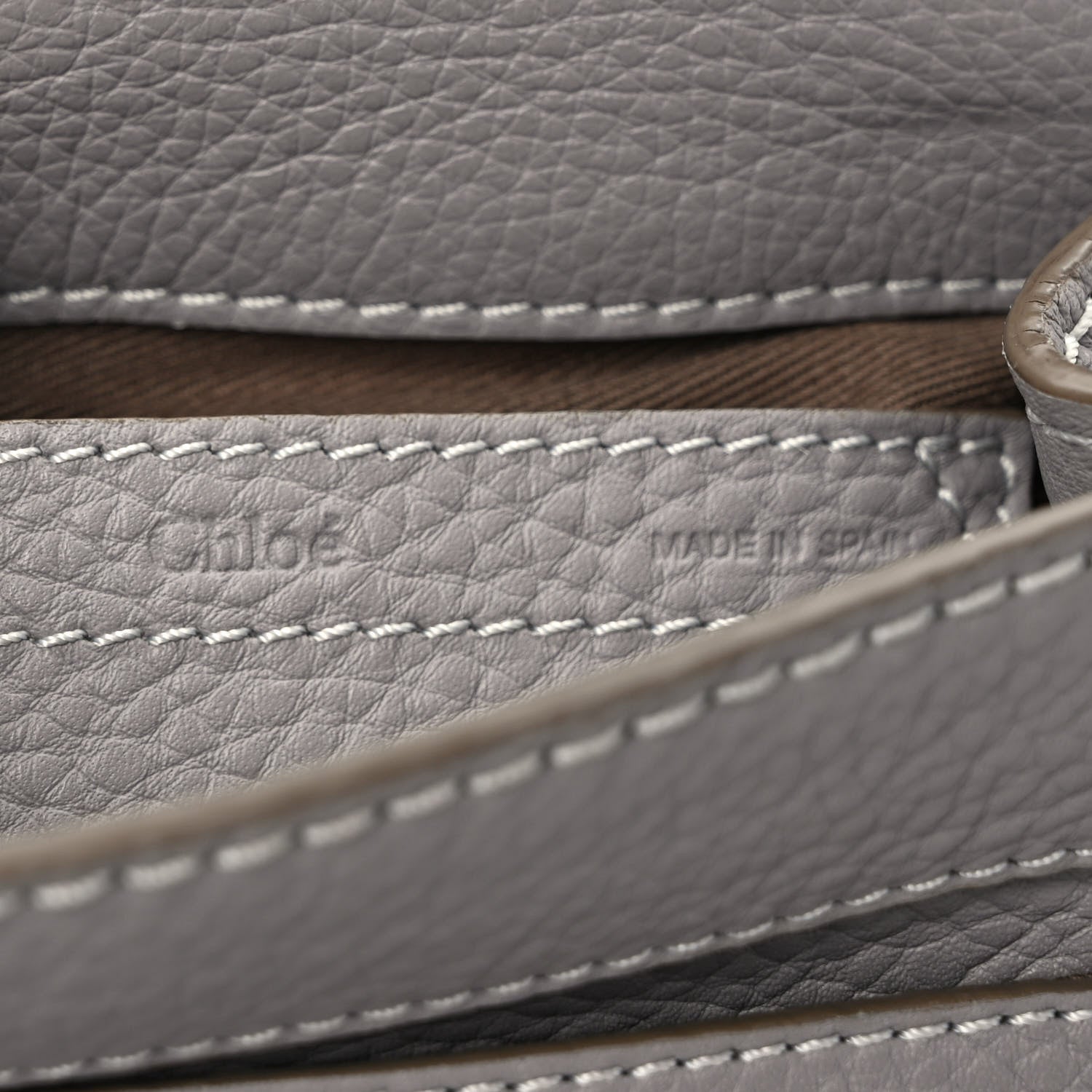 Chloe Grained Calfskin Small Marcie Saddle Bag Cashmere Grey 6 of 9