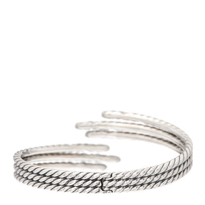 David Yurman Sterling Silver Diamond 3-Row Open Willow Bracelet 3 of 5