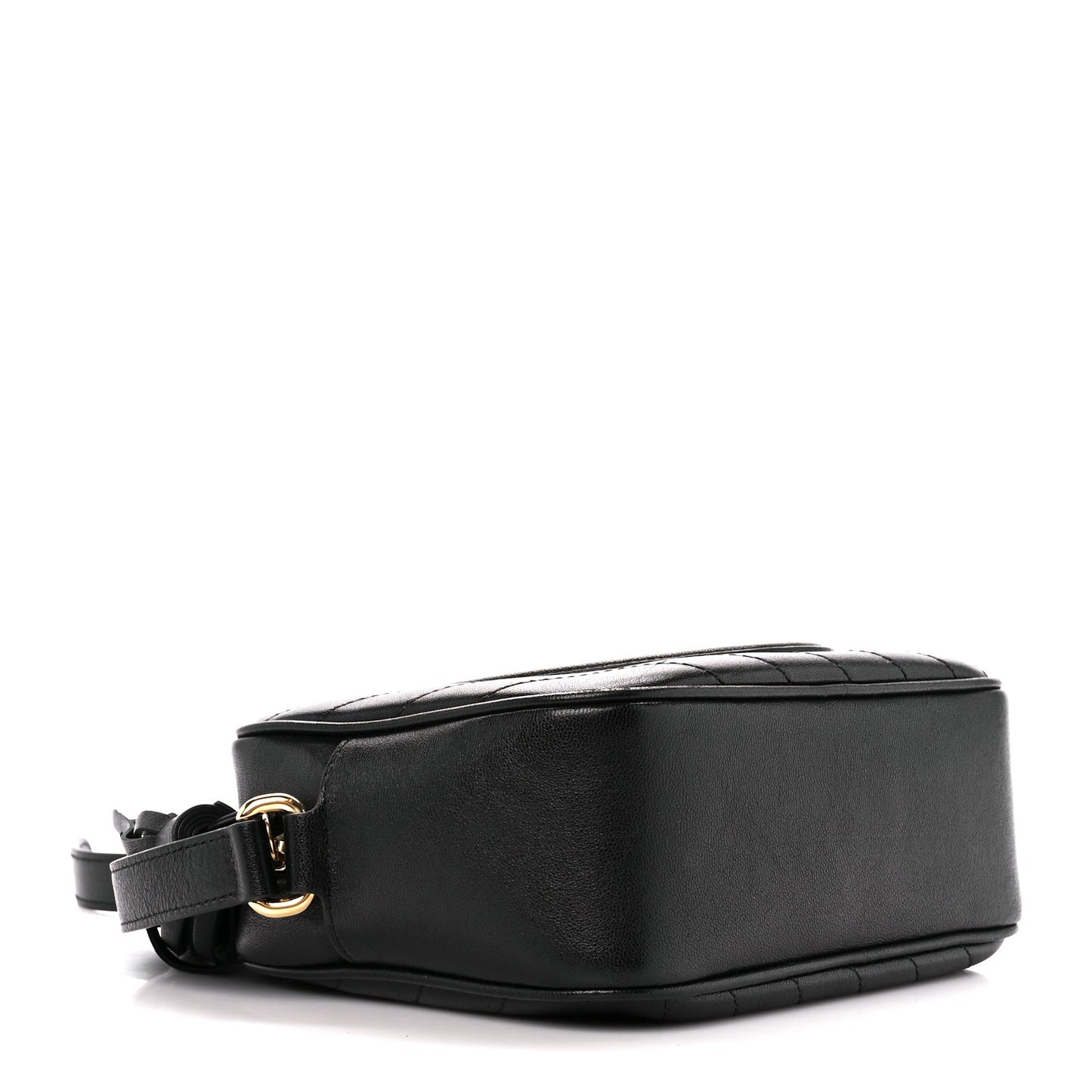 Sakai Be Green Calfskin Diagonal Stitched Small Blondie Shoulder Bag Black