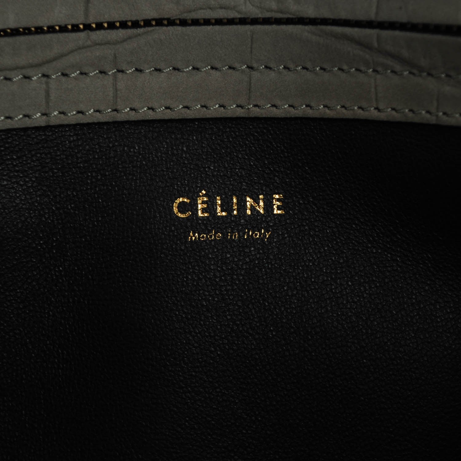 Celine Crocodile Embossed Nubuck Medium Phantom Luggage Grey 6 of 7