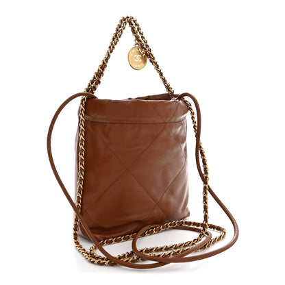 Chanel Shiny Calfskin Quilted Mini Chanel 22 Light Brown 3 of 11