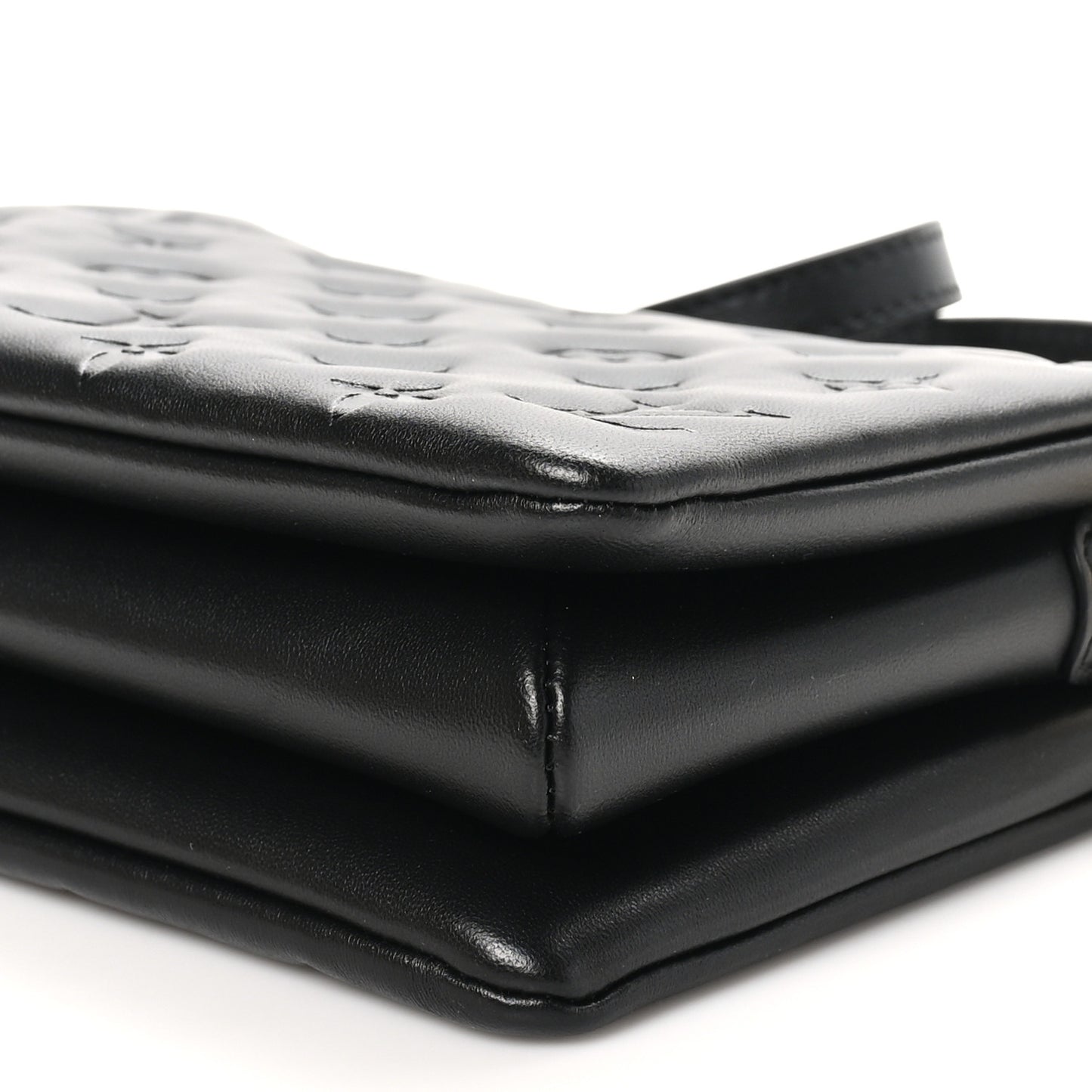 Lambskin Embossed Monogram Coussin BB Black