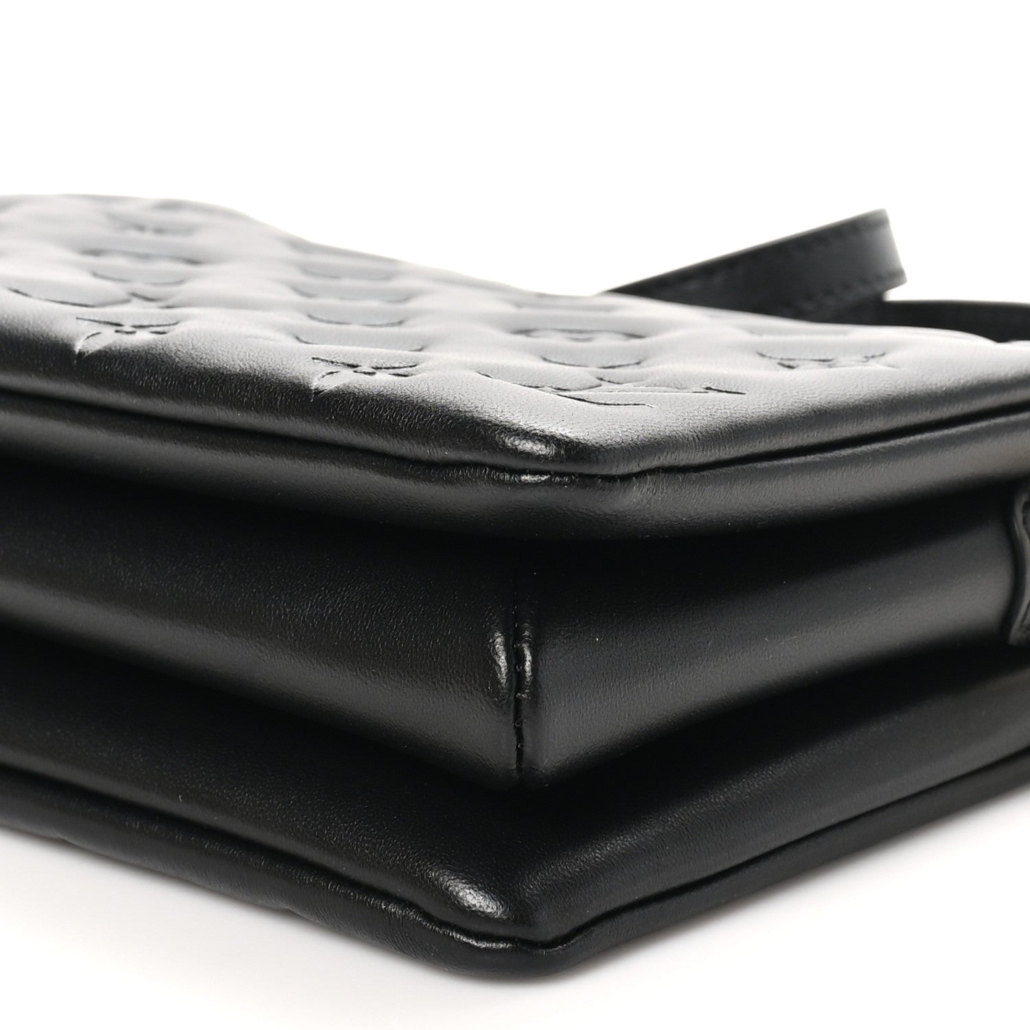 Louis Vuitton Lambskin Embossed Monogram Coussin BB Black 10 of 11