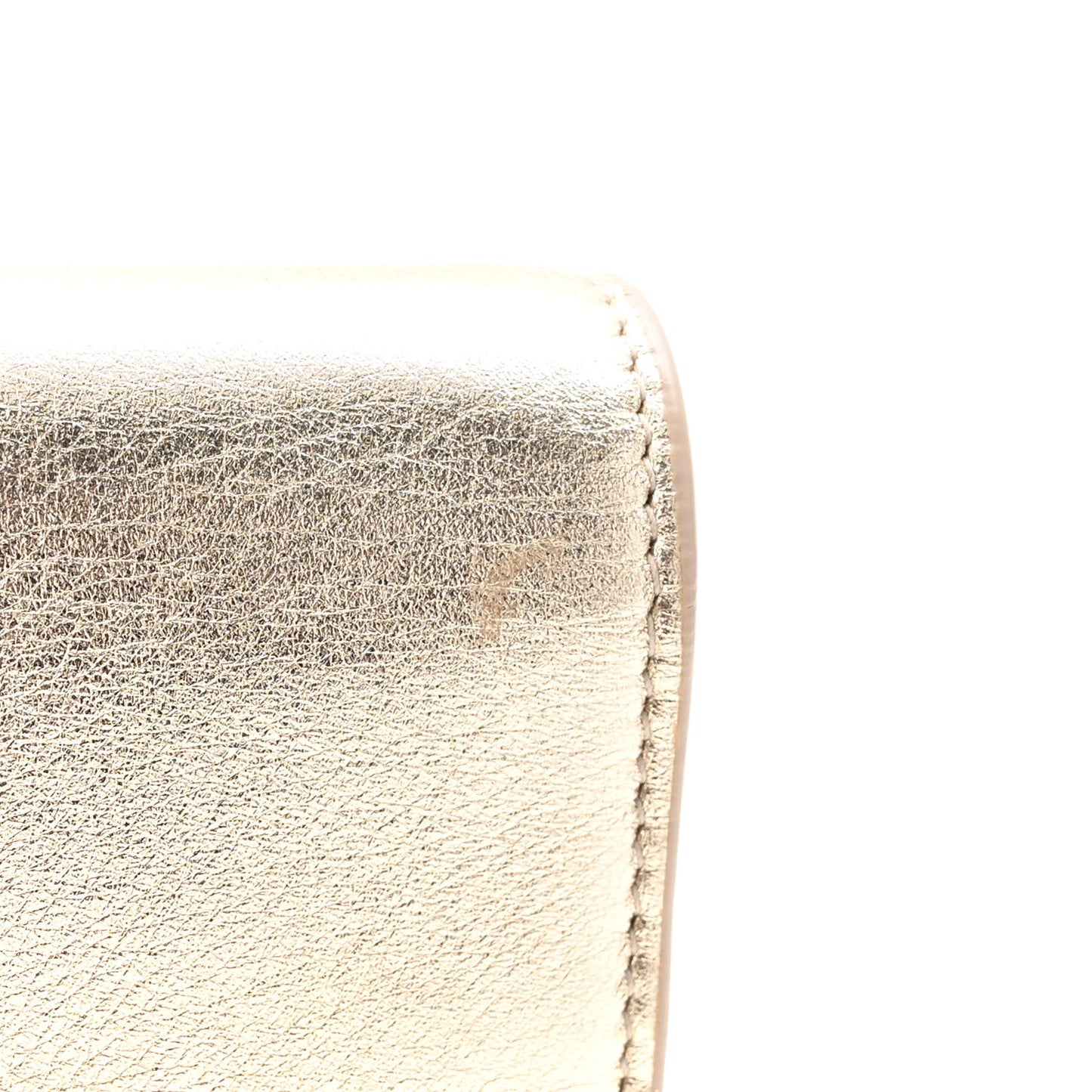Metallic Calfskin Monogram Envelope Chain Wallet Gold