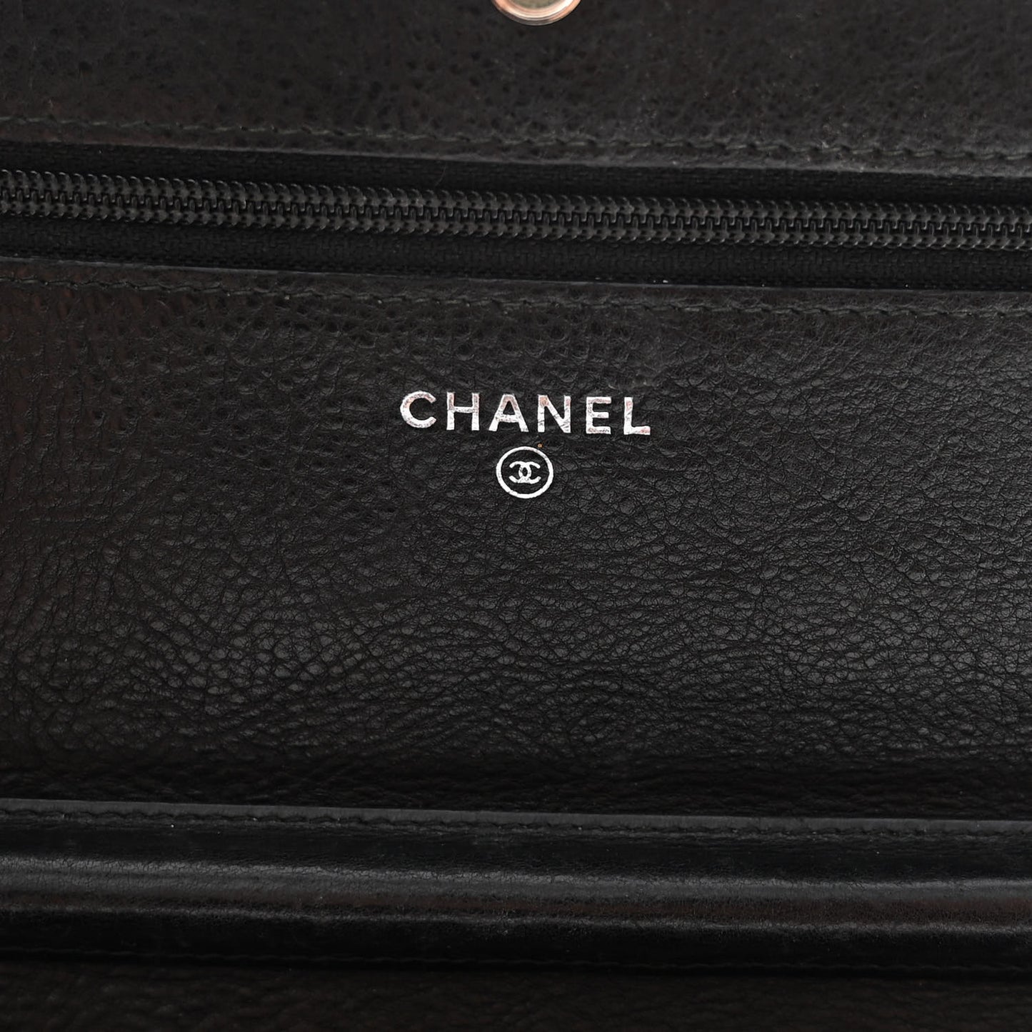 Crumpled Calfskin Quilted Wallet On Chain WOC So Black