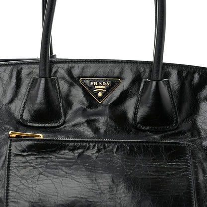 Prada Glossy Calfskin Phenix Shopping Tote Black 8 of 12