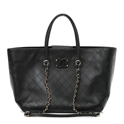 Chanel Calfskin Stitched Shopping Tote Black 1 of 10