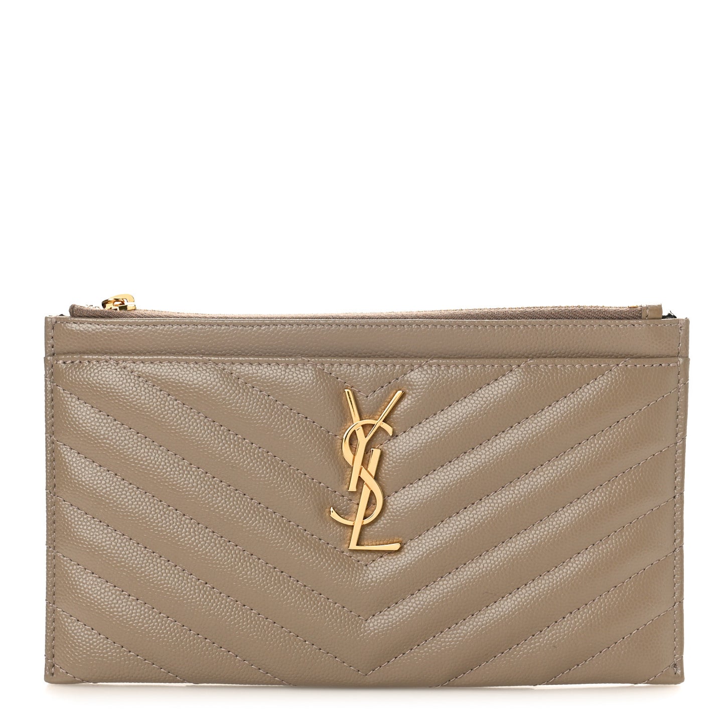 Grain De Poudre Chevron Monogram Bill Pouch Dusty Grey