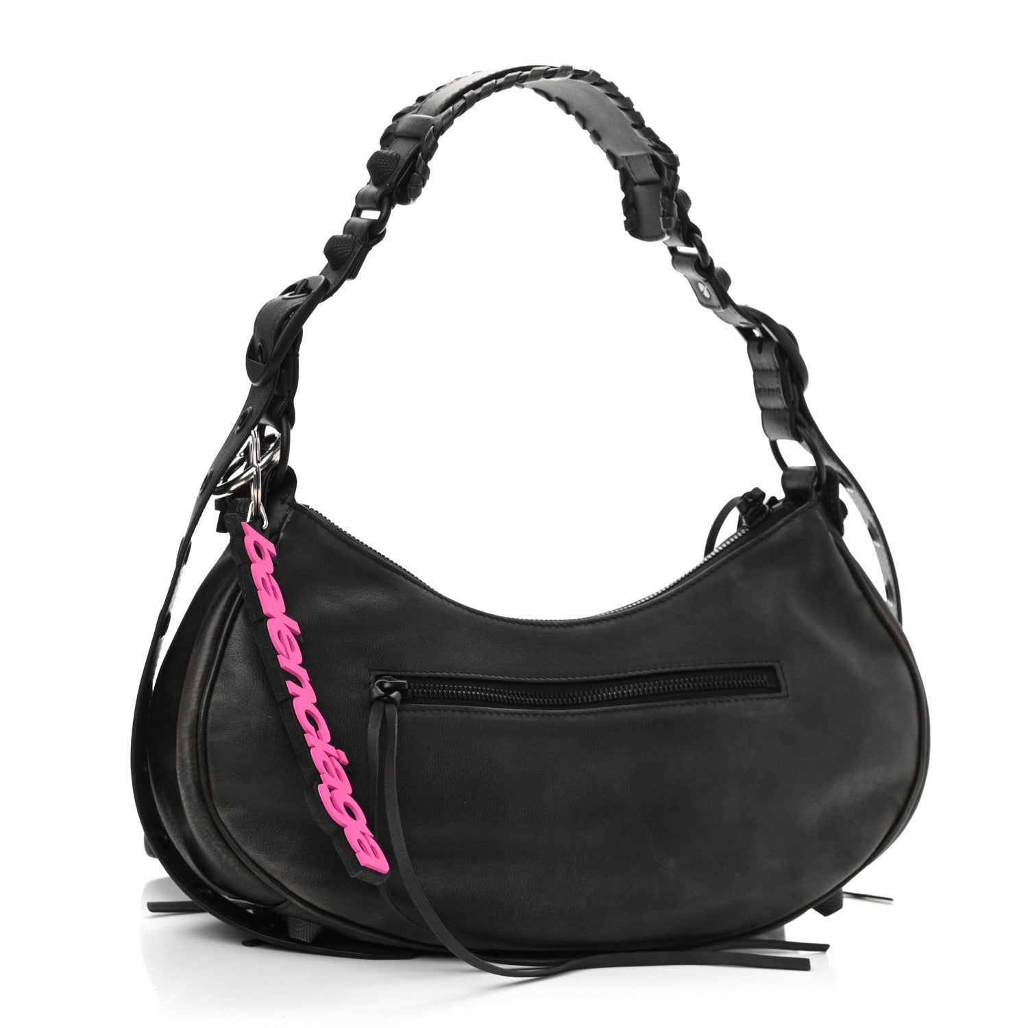 Balenciaga Used Calfskin Small Le Cagole Shoulder Bag Black 3 of 10