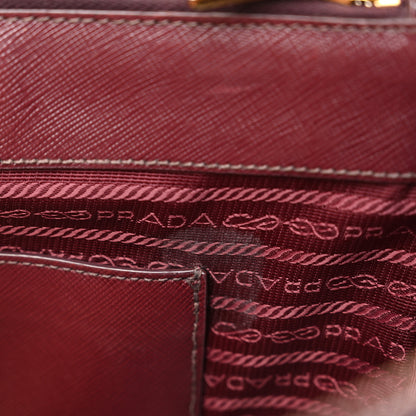 Prada Saffiano Vernice Medium Galleria Double Zip Cerise 18 of 25