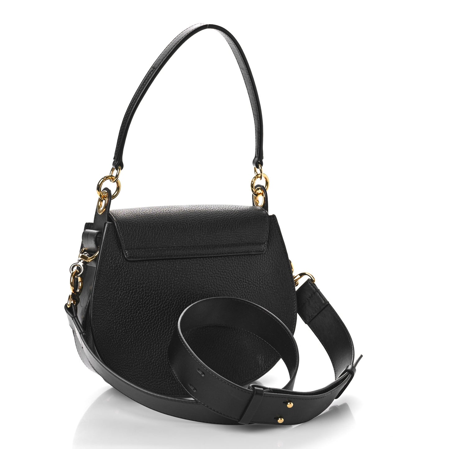 Grained Calfskin Large Tess Bag Black