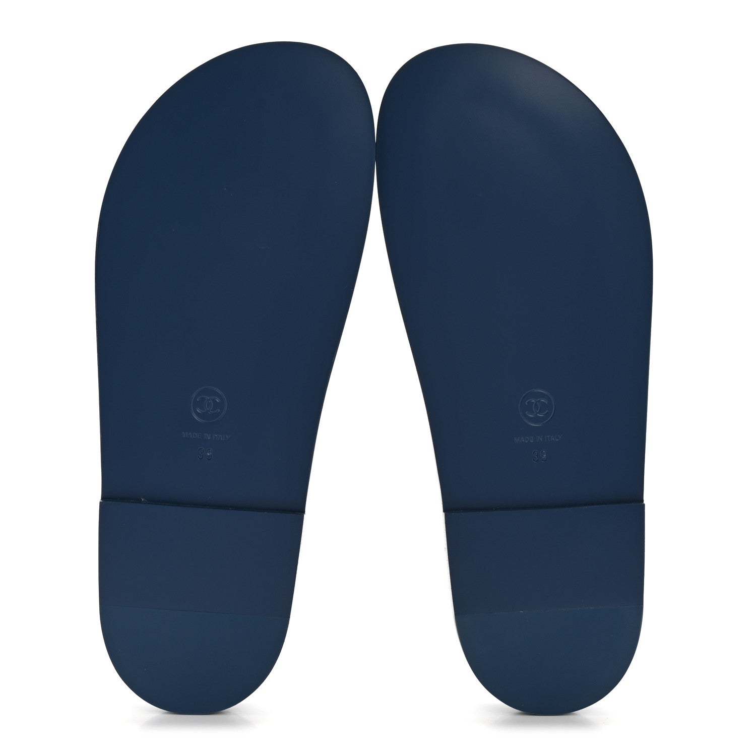 Chanel Denim CC Velcro Dad Chain CC Slide Sandals 39 Blue 6 of 11
