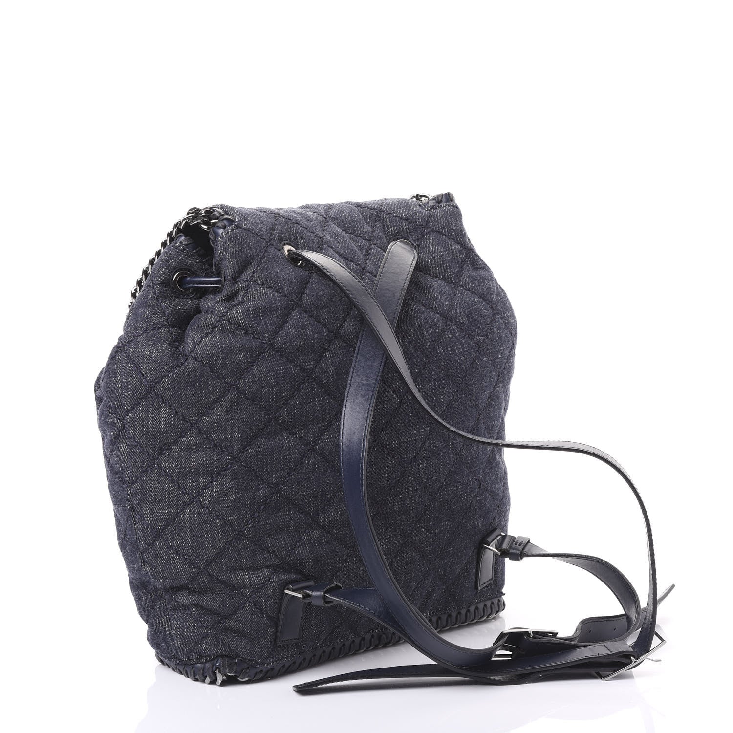 Stella McCartney Denim Quilted Falabella Backpack Blue 2 of 9