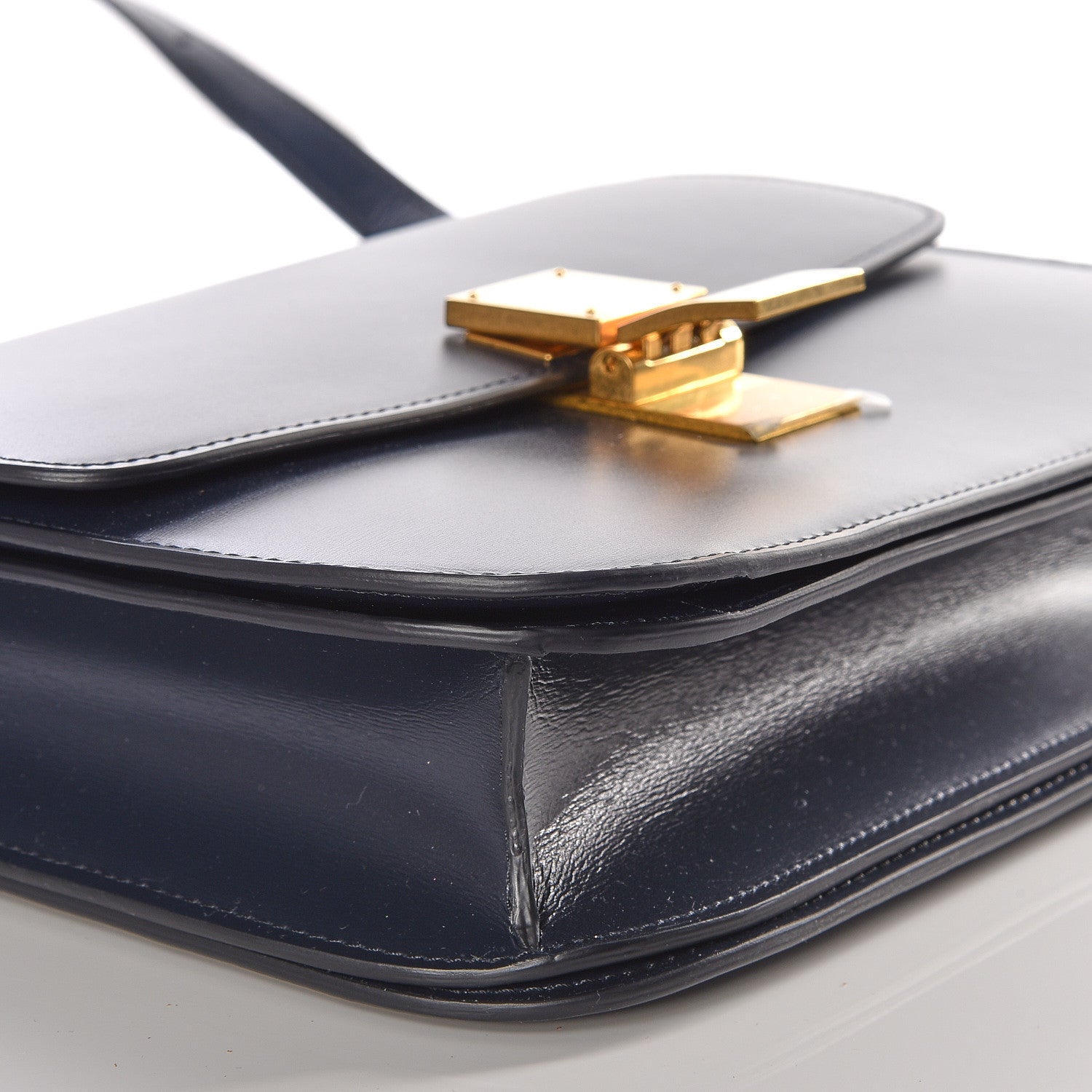 Celine Box Calfskin Medium Classic Box Flap Bag Navy 5 of 9