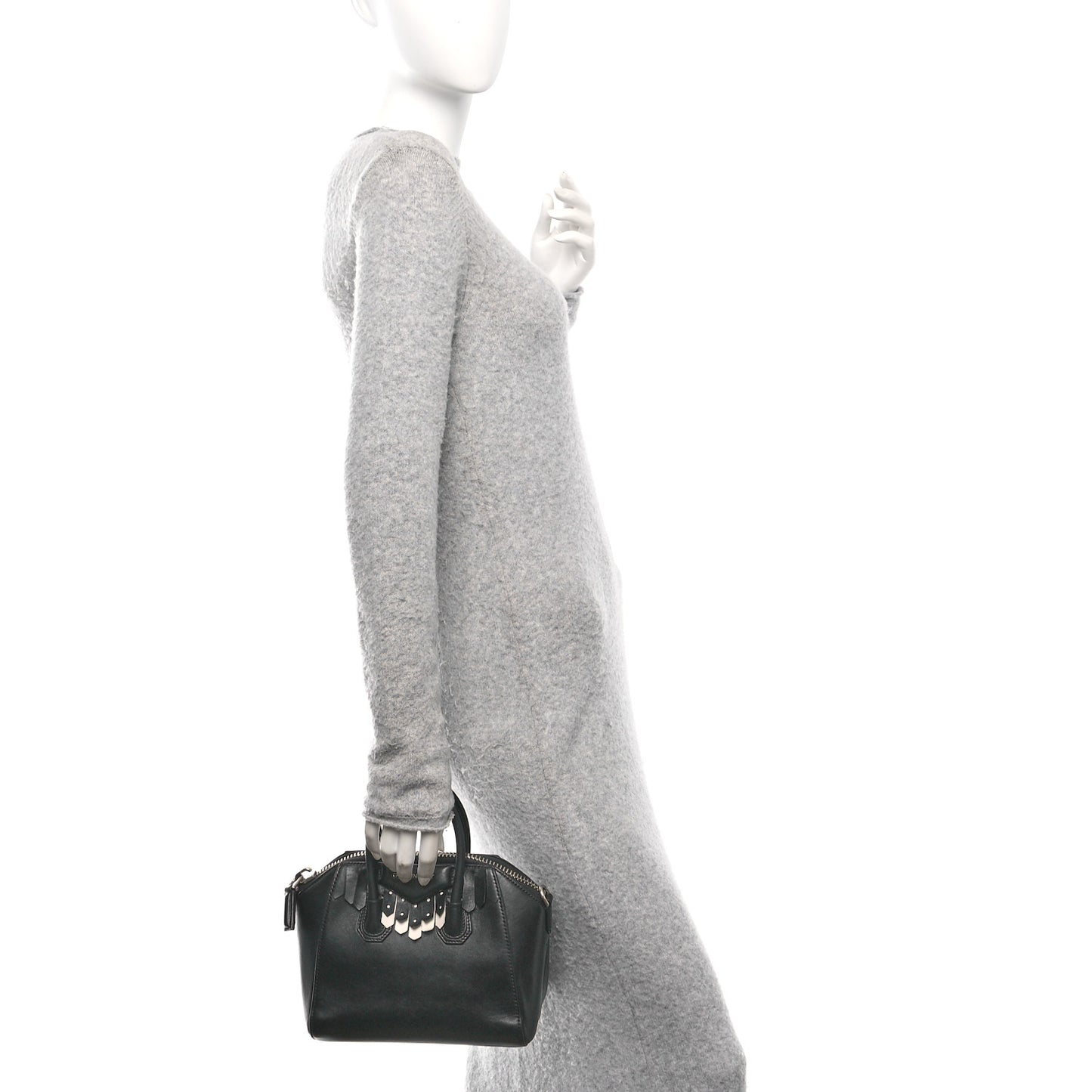 Calfskin Fringe Mini Antigona Black