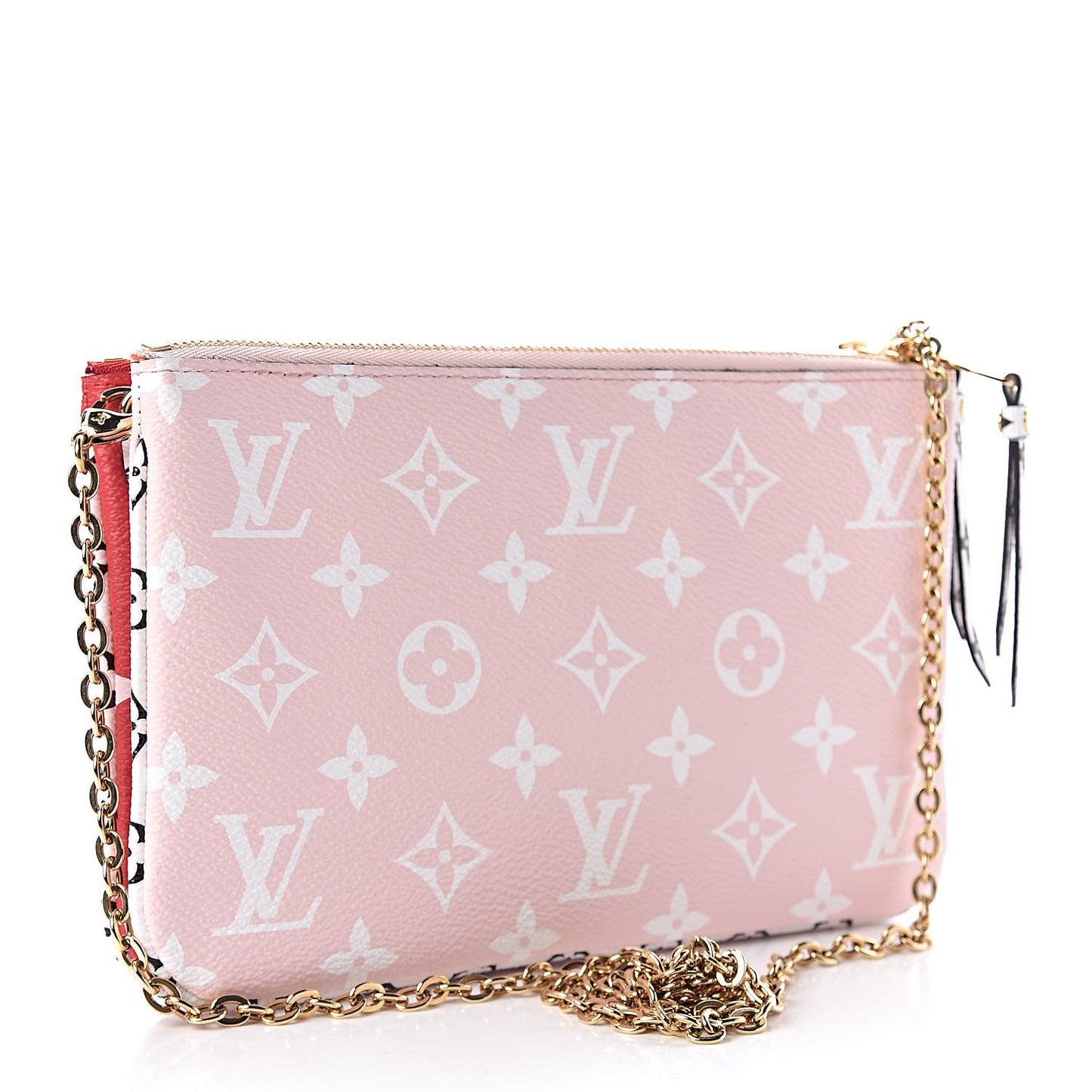 Monogram Giant Double Zip Pochette Rouge