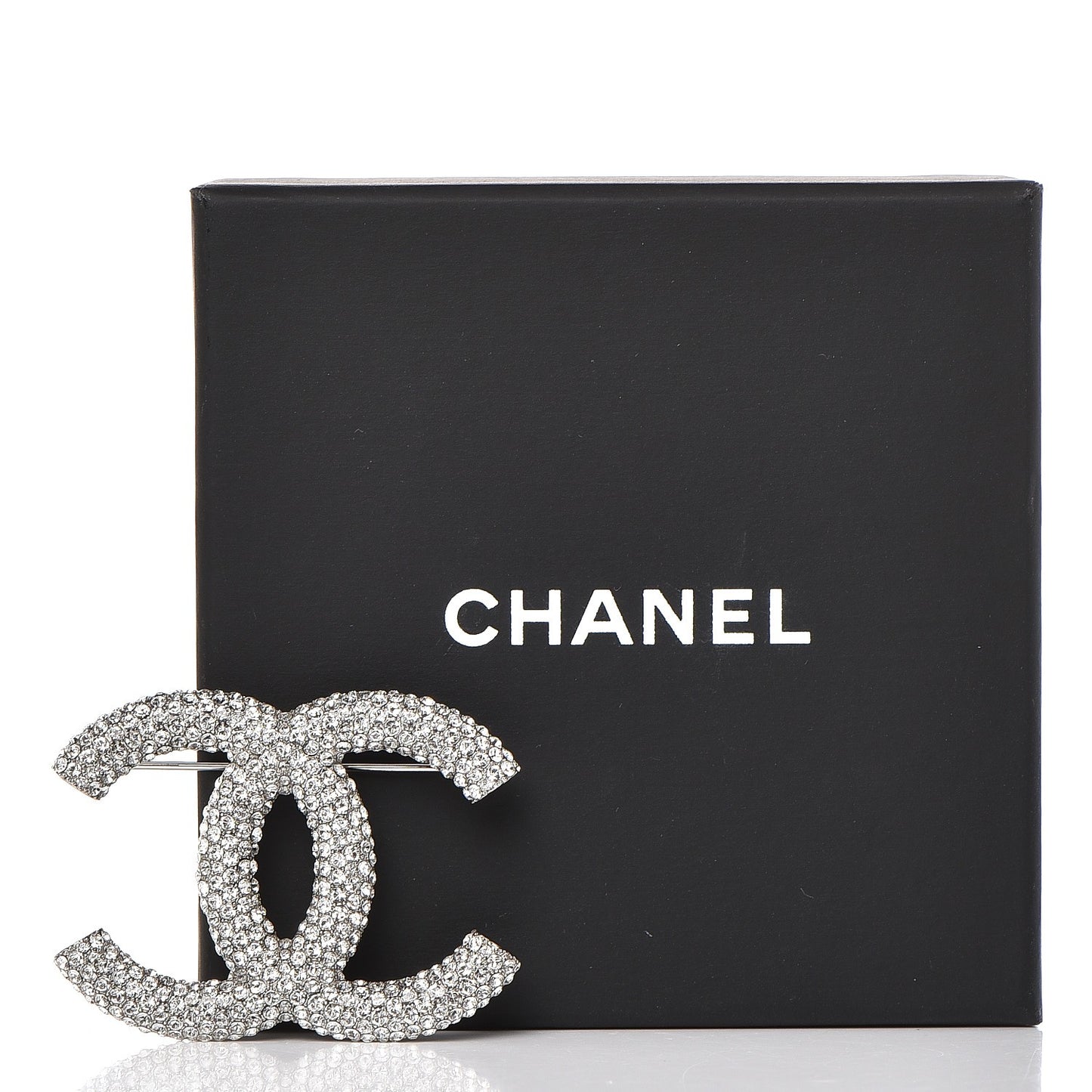 Crystal Large CC Brooch Silver