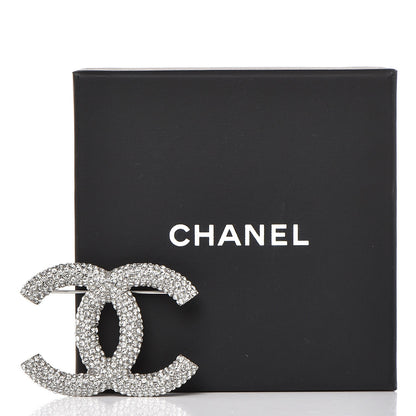 Chanel Crystal Large CC Brooch Silver 5 of 5
