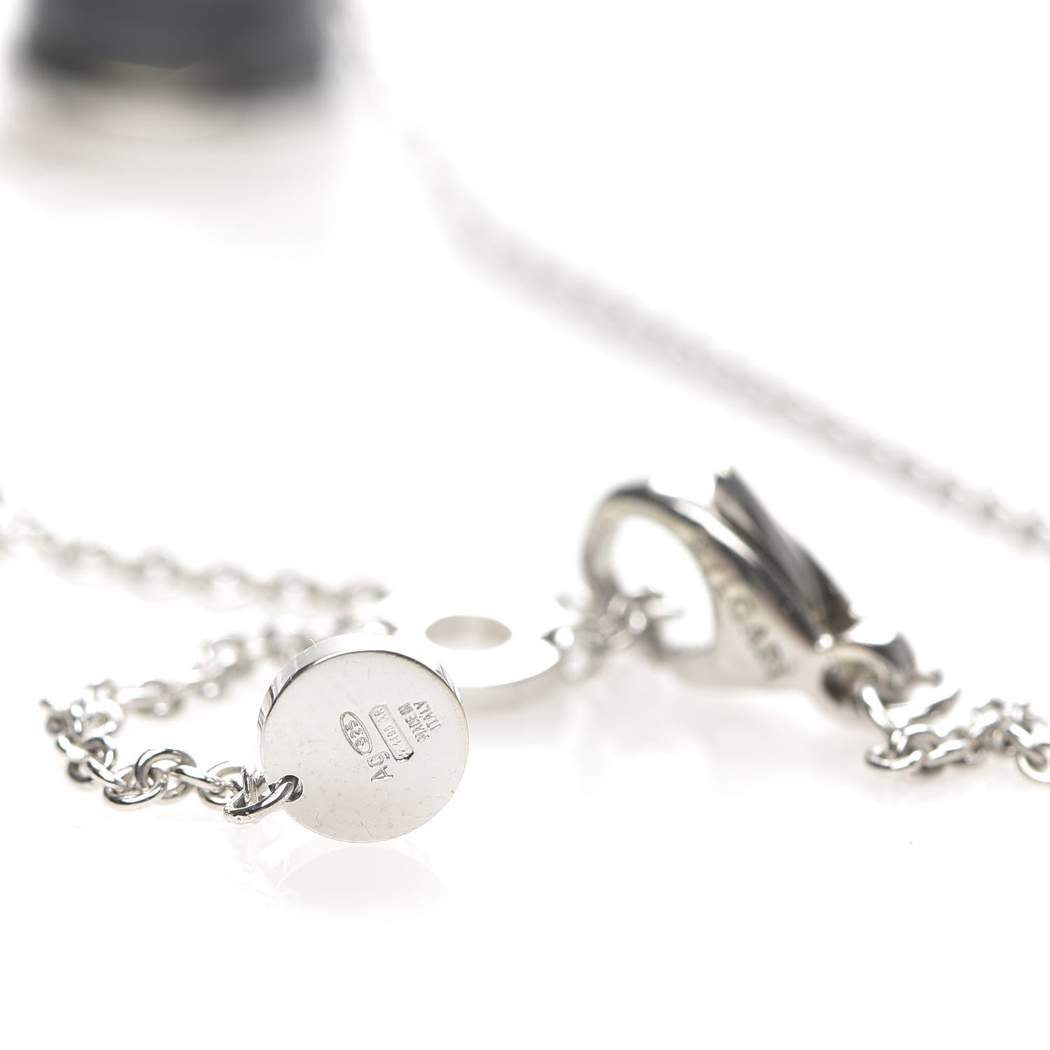 Bulgari Sterling Silver Ceramic Save The Children Pendant Necklace 6 of 7