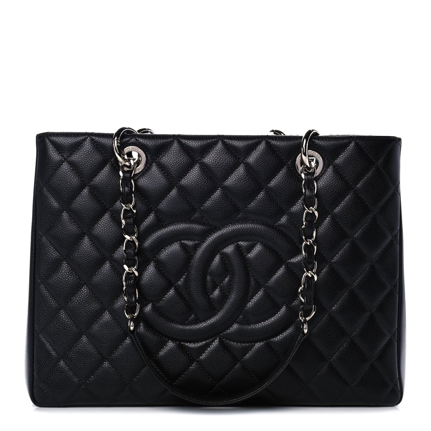 Caviar Quilted Grand Shopping Tote GST Black