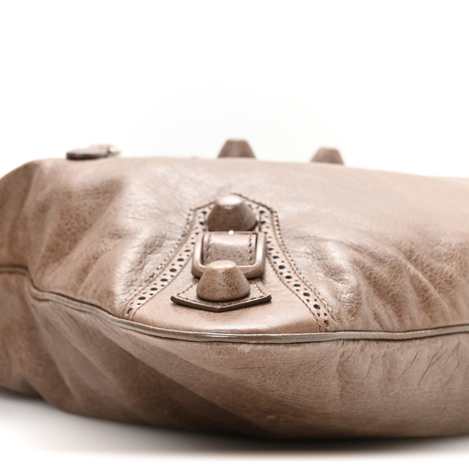 Balenciaga Agneau Giant Brogues Hardware Besace Hobo Taupe 9 of 10