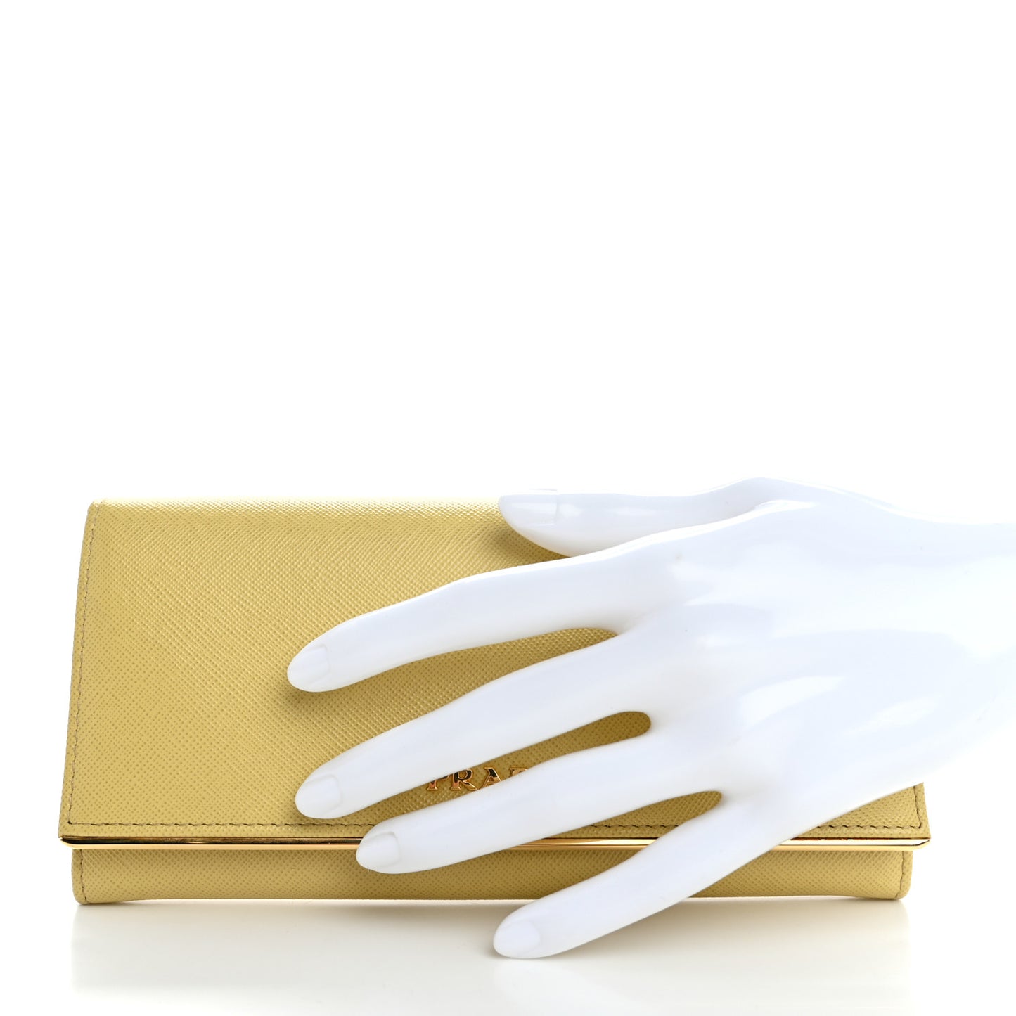 Saffiano Metal Bar Continental Flap Wallet Polline