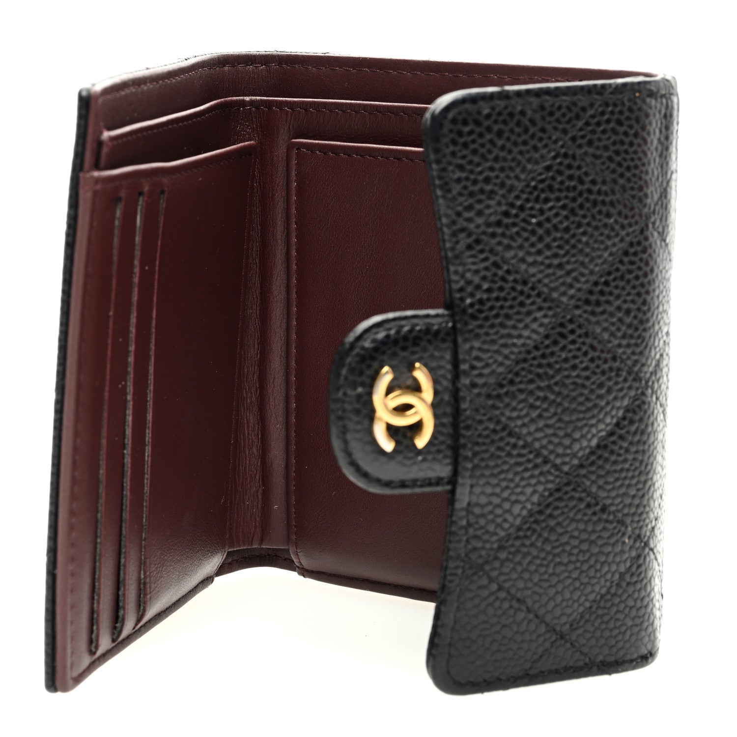 Chanel Caviar Quilted Compact Flap Wallet Black 5 of 8