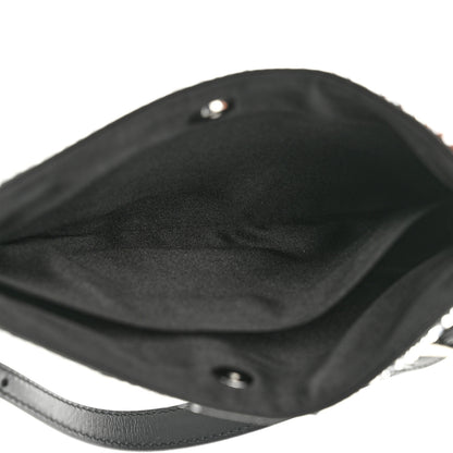 Prada Satin Crystal Cleo Adjustable Strap Shoulder Bag Metal 5 of 10