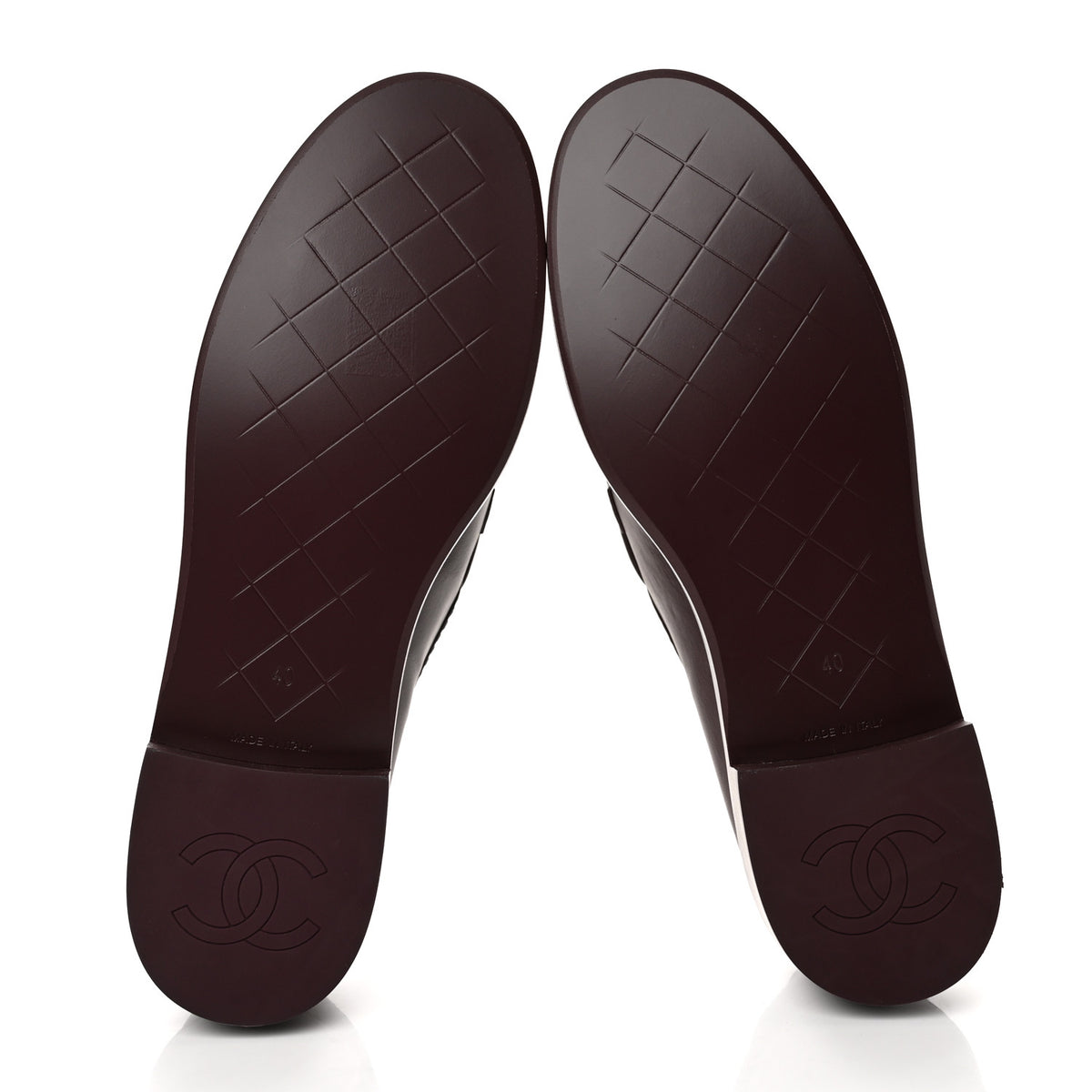 Chanel Lambskin Quilted CC Turnlock Loafers 40 Burgundy 6 of 10