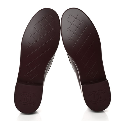 Chanel Lambskin Quilted CC Turnlock Loafers 40 Burgundy 6 of 10